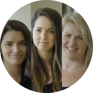 Three smiling women.